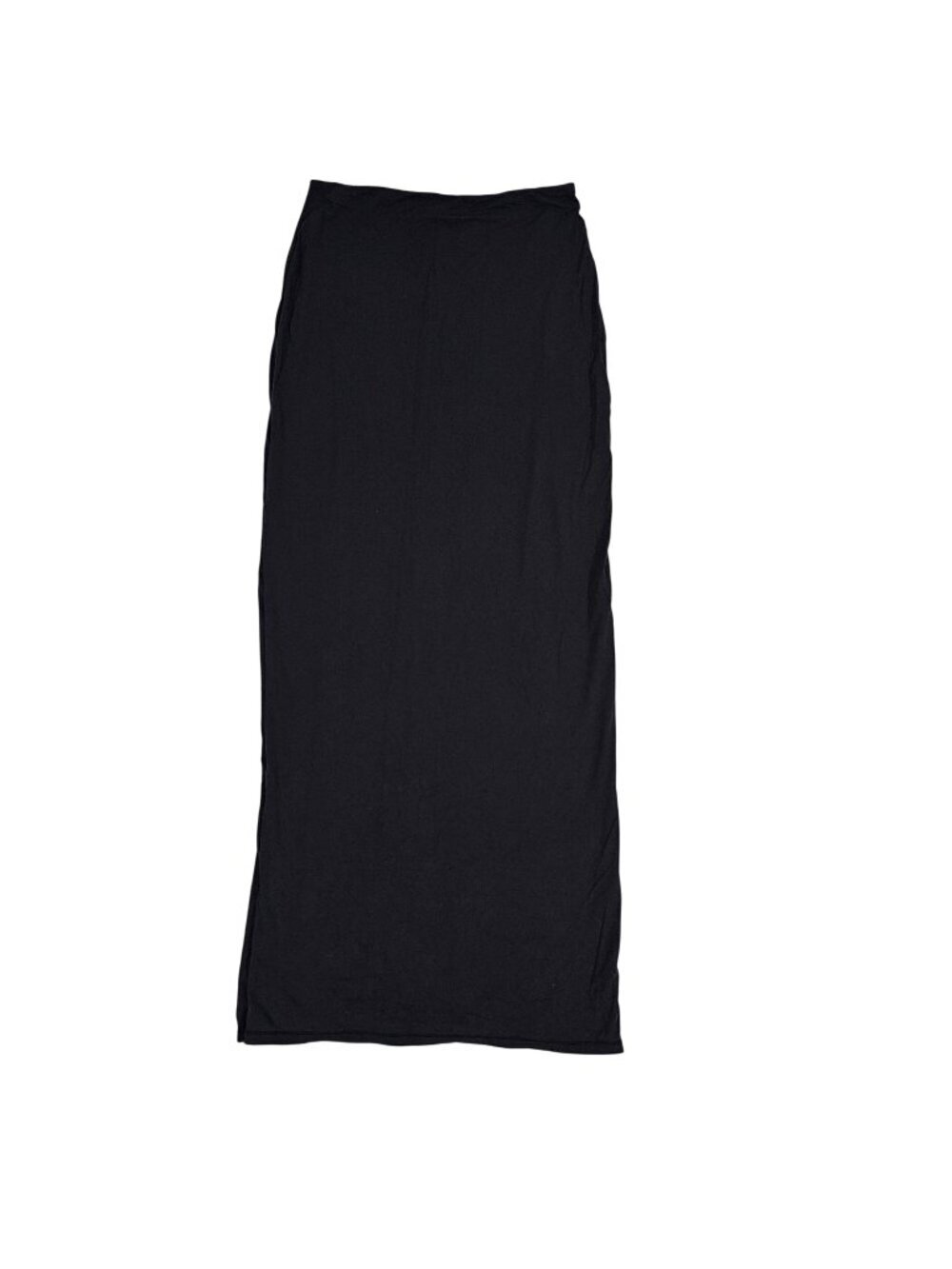 Skims Black Maxi Skirt Zippered Back Slit Stretch Fabric Size L Fits Everybody